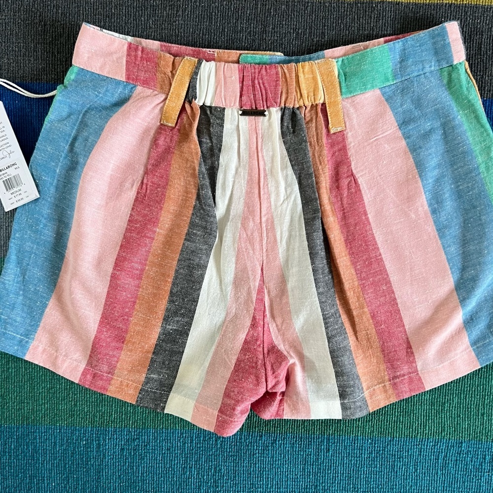 Billabong Hard to Tell x Sincerely Jules striped shorts. - Picture 3 of 7